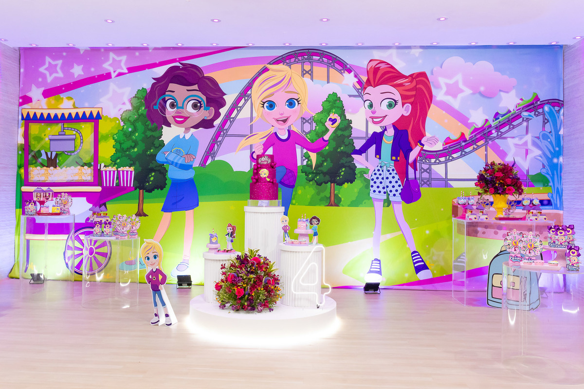 Decoração temática Polly Pocket: detalhes e personalizados na casa de festa ImaginaMundi