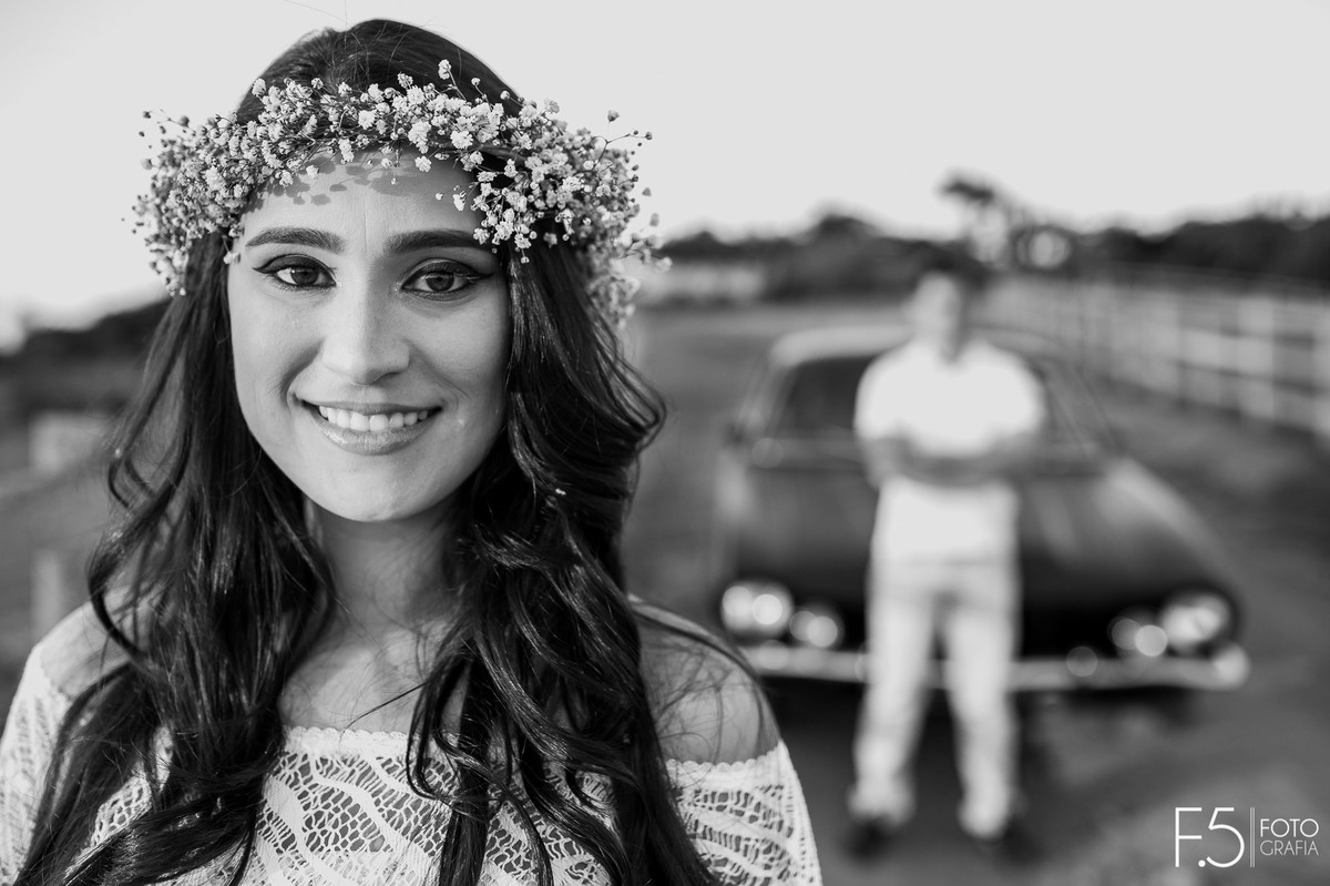 Noiva, coroa de flor, pré wedding