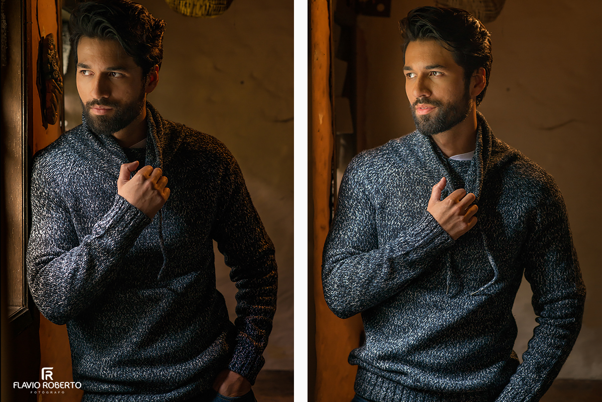 luz natural iluminando o modelo no ensaio