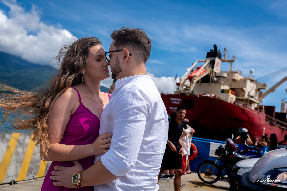 Pre Wedding durante a travessia da balsa de Sao Sebastião para Ilhabela