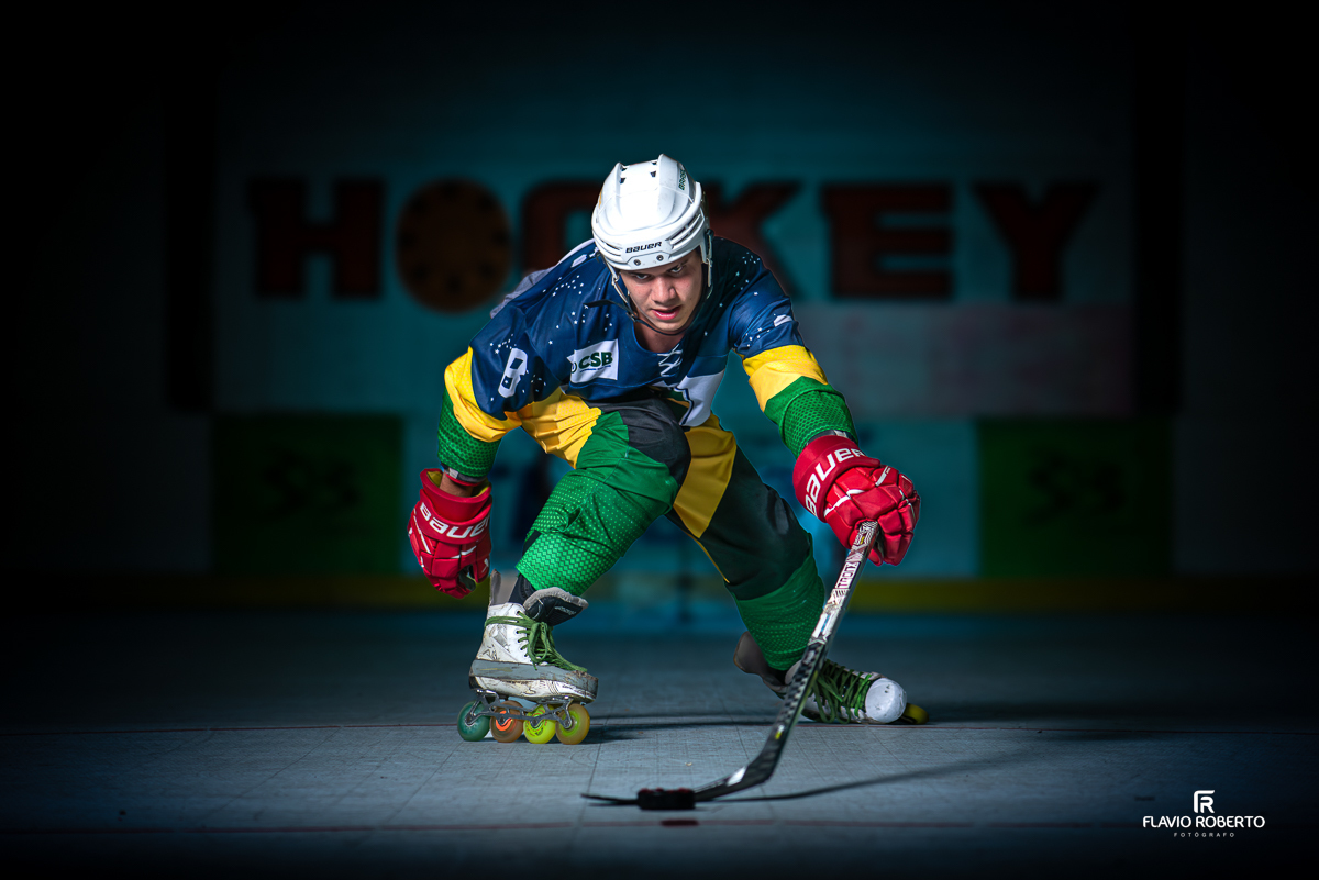 Ensaio Fotográfico de Hochey Inline do atleta Aaron Massucato do Rap Rolles Taubaté