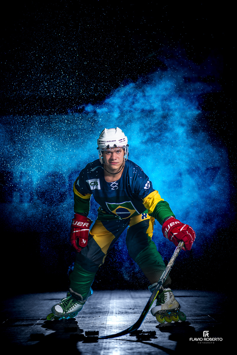 Ensaio Fotográfico de Hochey Inline do atleta Aaron Massucato do Rap Rolles Taubaté