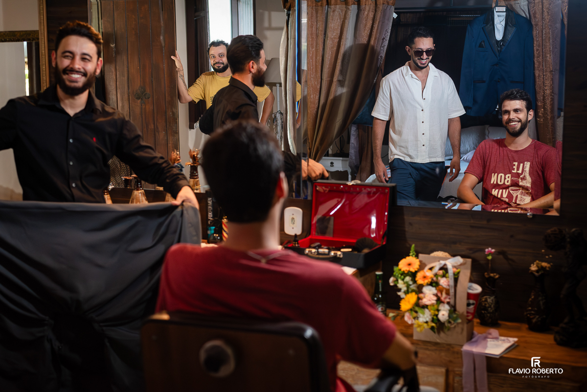 Making Of do Noivo durante casamento no Recanto Vip de Guaratinguetá