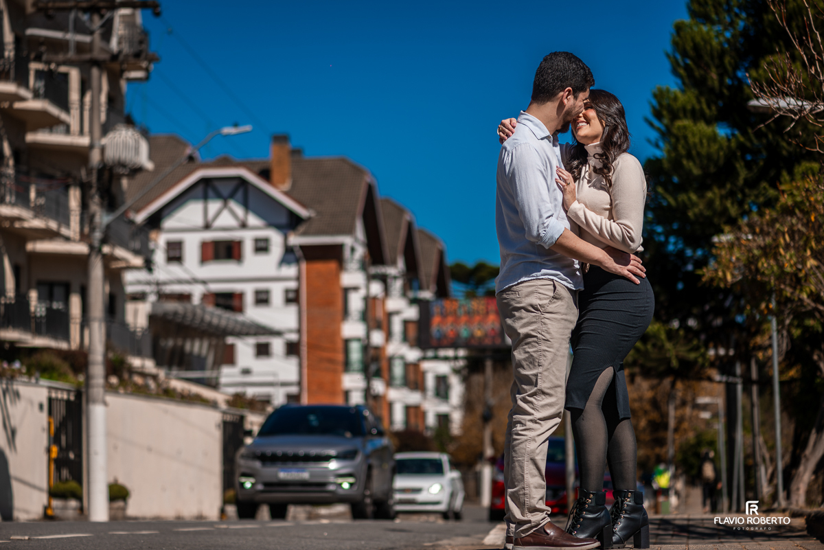 Ensaio Pre Wedding nas ruas de Campos do Jordão