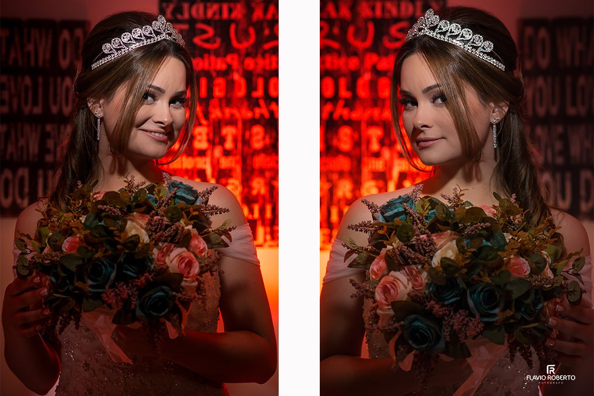 Noiva linda de coroa na cabeça