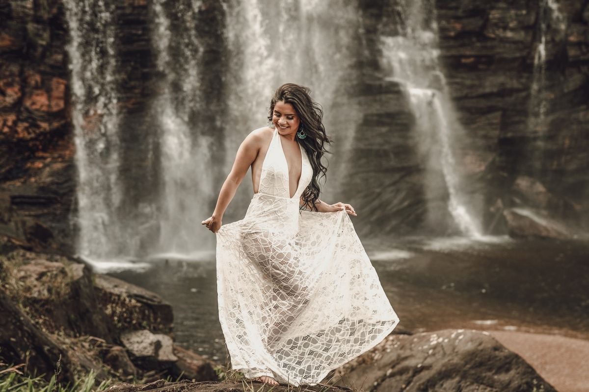 previa noiva Cachoeira Salto Corumba.