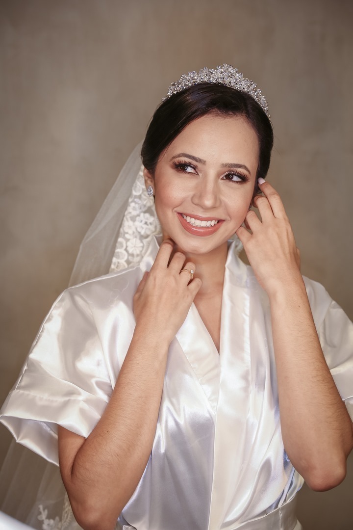 Noiva linda em produção 