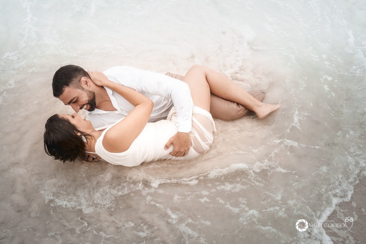 vestido pré wedding praia