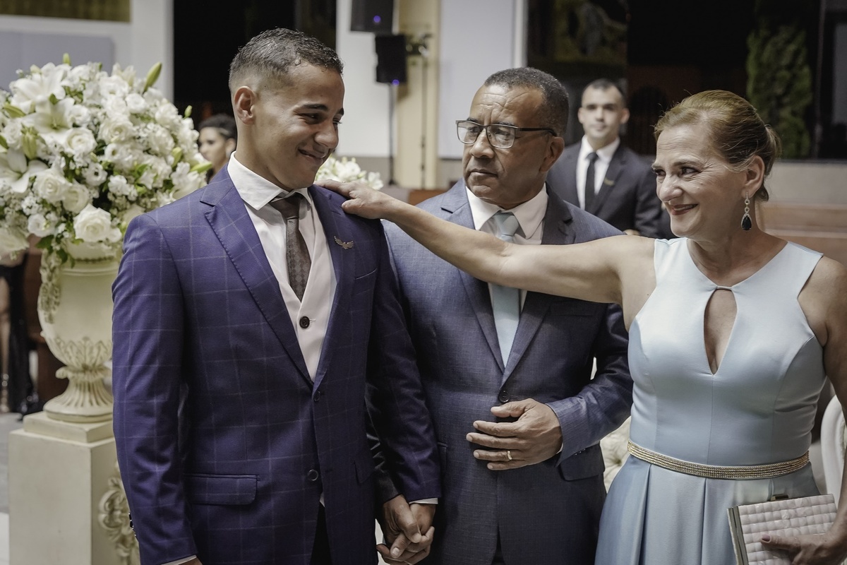 Cerimonia de casamento  - Entrada do casamento - Entrada do cortejo - Noivo - Mãe do Noivo - Pai do noivo 