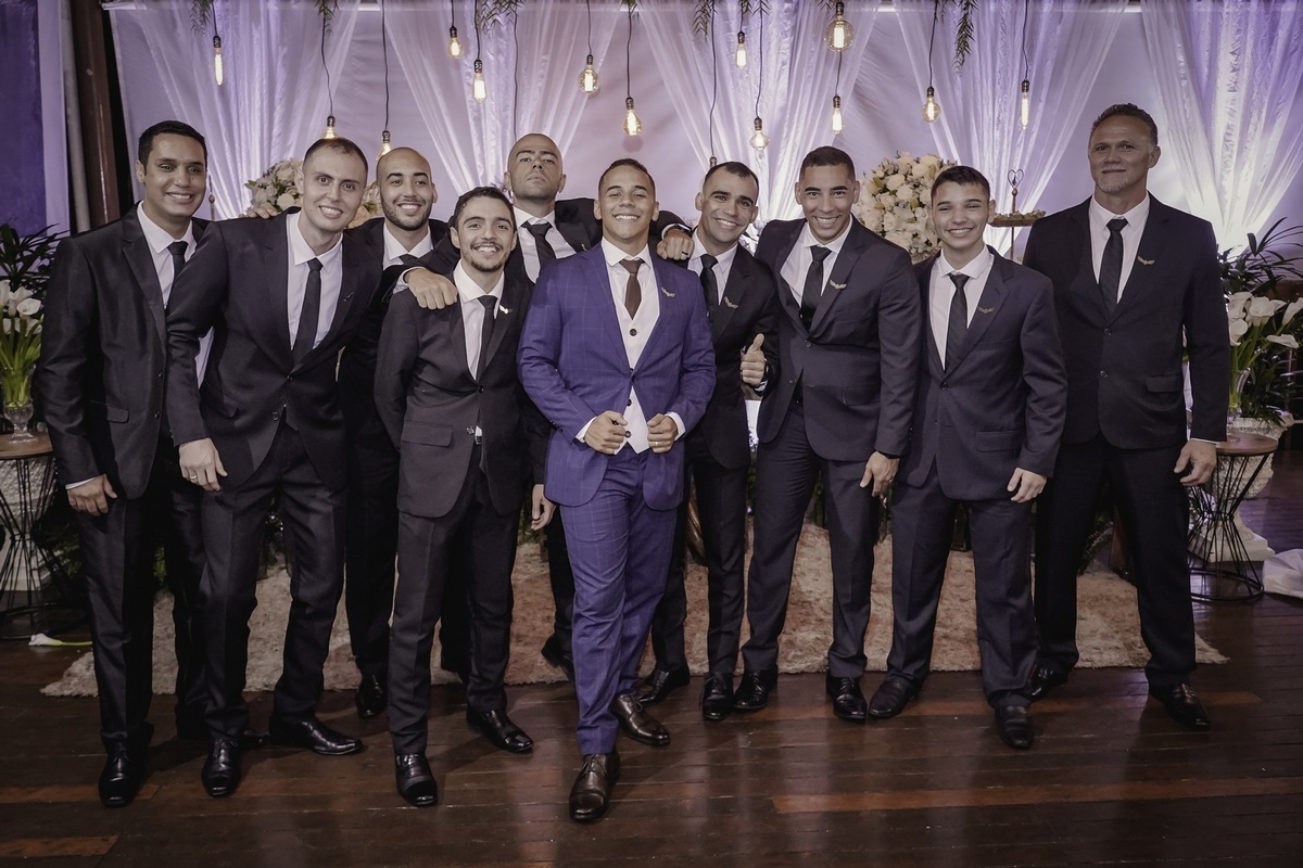 Padrinhos de casamento - Noivo - Amigos do noivo - Multifocco - Festa de casamento - Fotografo Brasília-DF