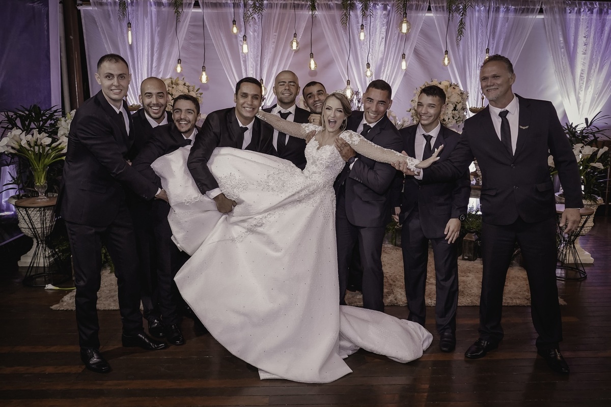 Padrinhos de casamento - Noiva - Amigos do noivo - Multifocco - Festa de casamento - Fotografo Brasília-DF