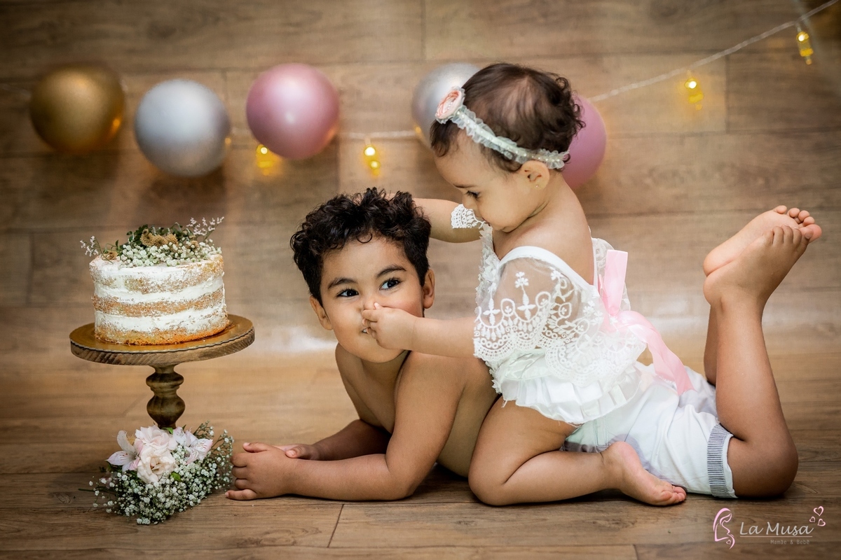 Smash The cake, Ensaio Bebê, La Musa, Brasilia , ensaio irmãos, aniversário de 1 ano, 
