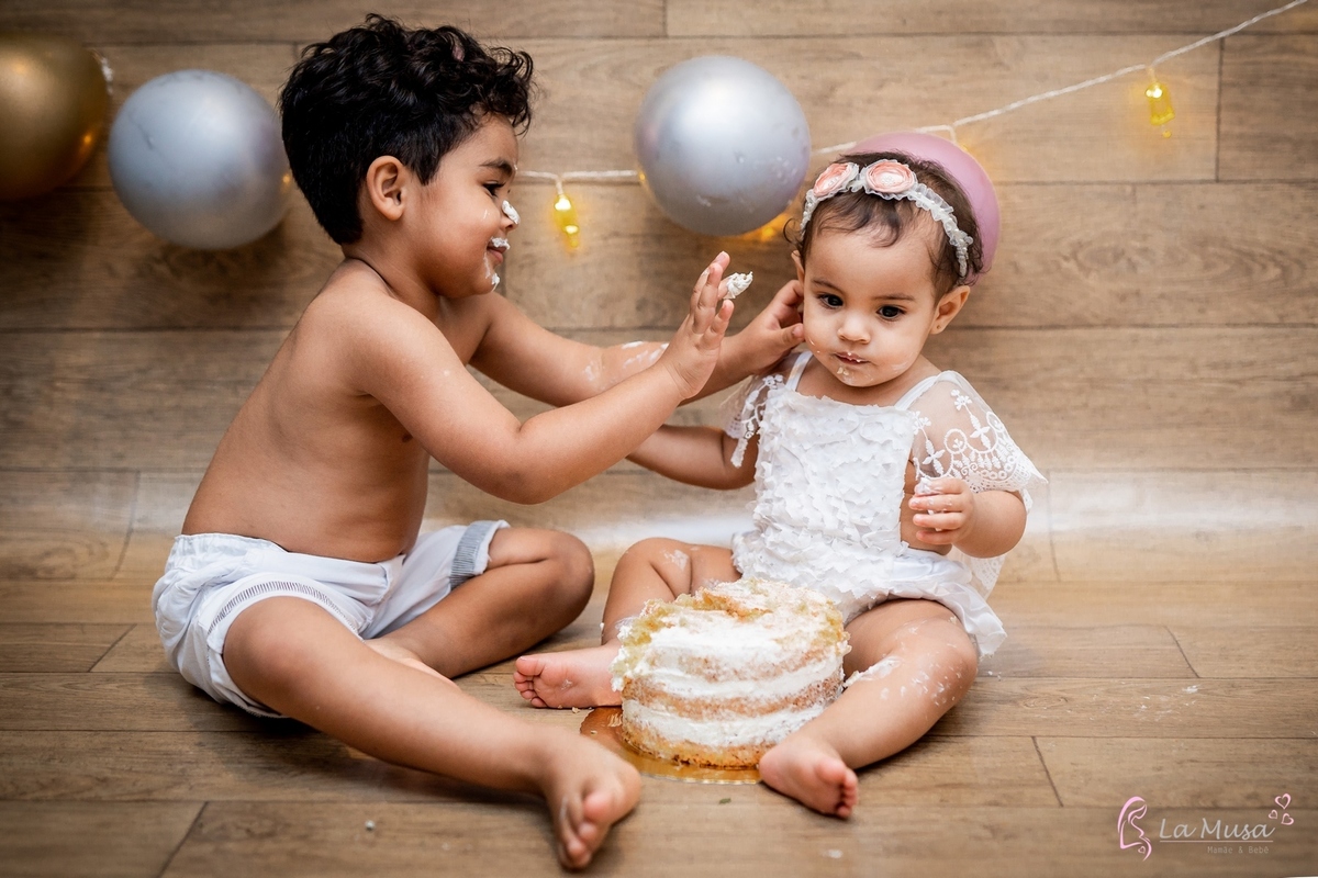 Smash The cake, Ensaio Bebê, La Musa, Brasilia , ensaio irmãos, aniversário de 1 ano, 