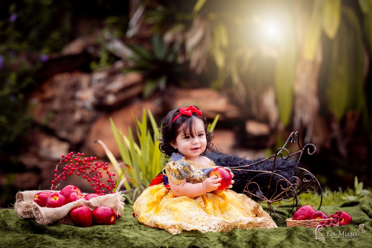 Smash the cake Branca de neve, Ensaio de 1 ano , Ensaio Branca de Neve, Ensaio New garden, Ensaio familia  