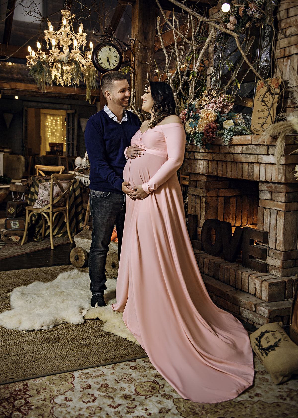 fotos de gestante no antigo bistrô