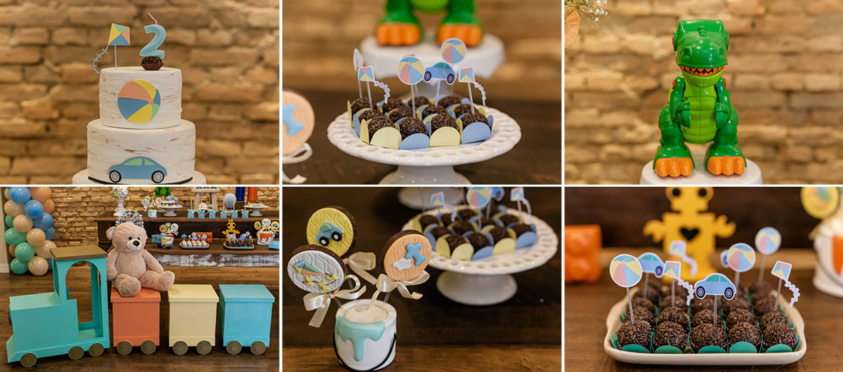 mesa de aniversario de 2 anos do arthur com o tema brinquedos do arthur lá no quintal das aroeiras em santo andré sp