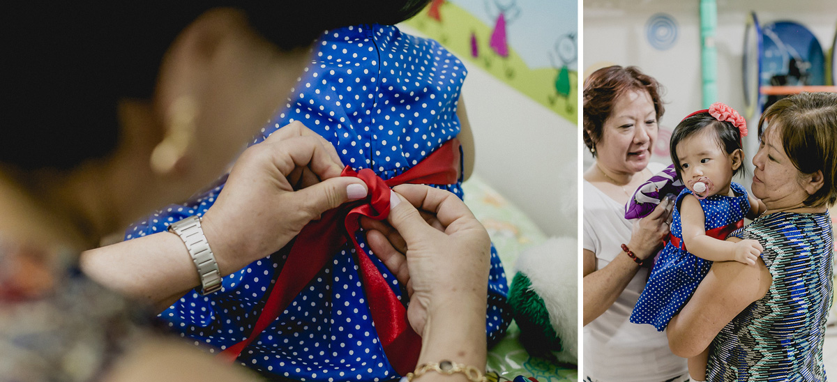 trocando a roupinha da gabi