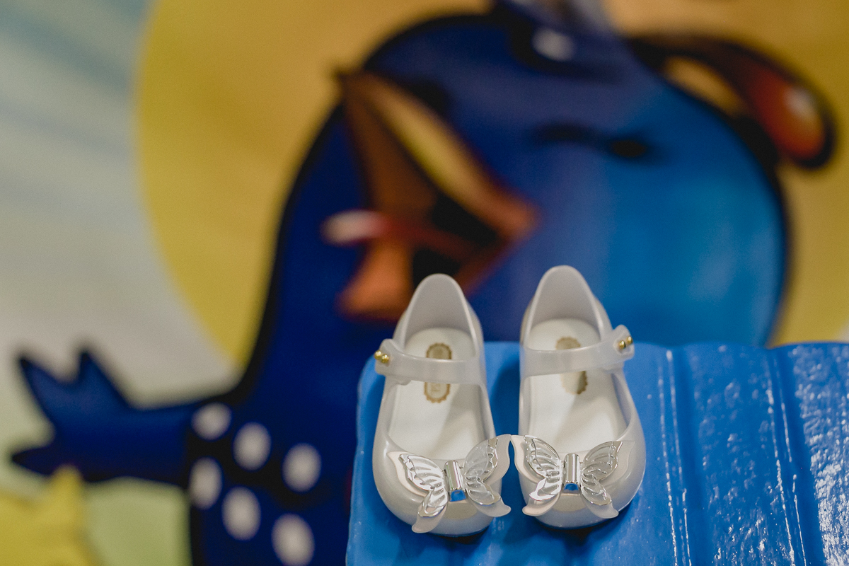detalhes do sapatinho usado na festa