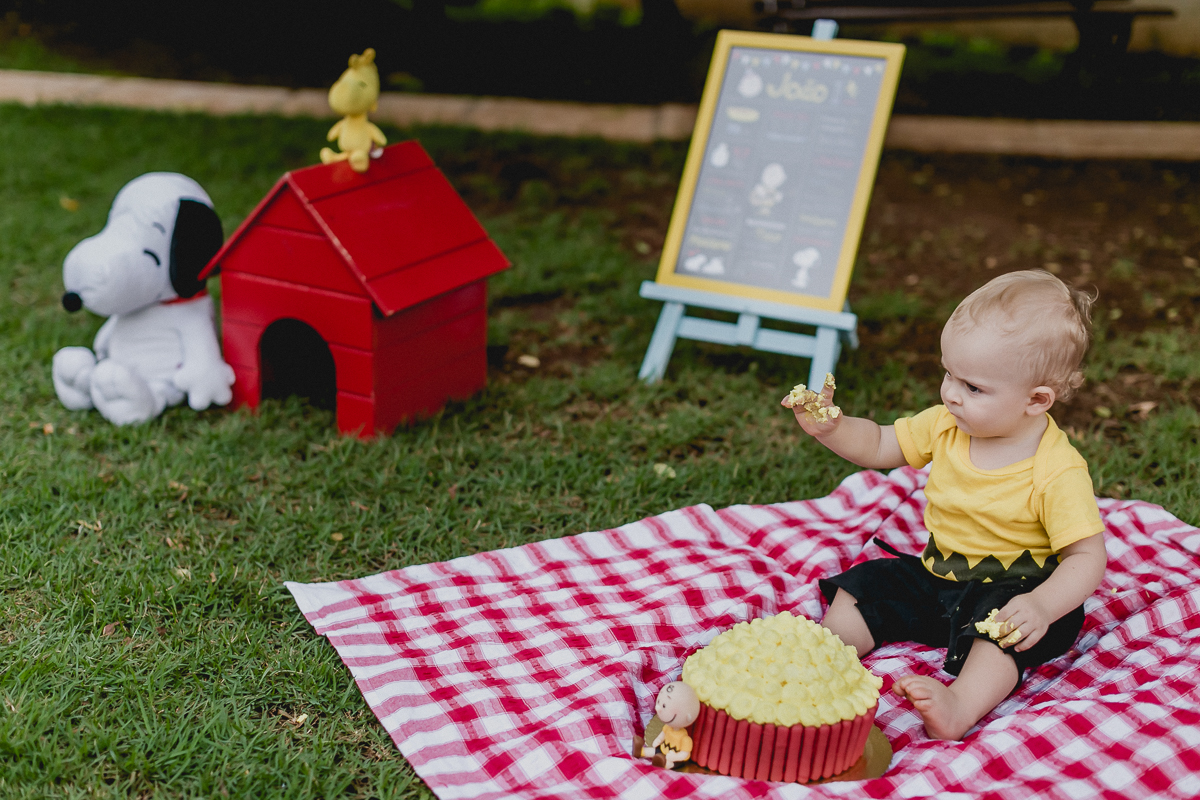se divertindo com o bolo