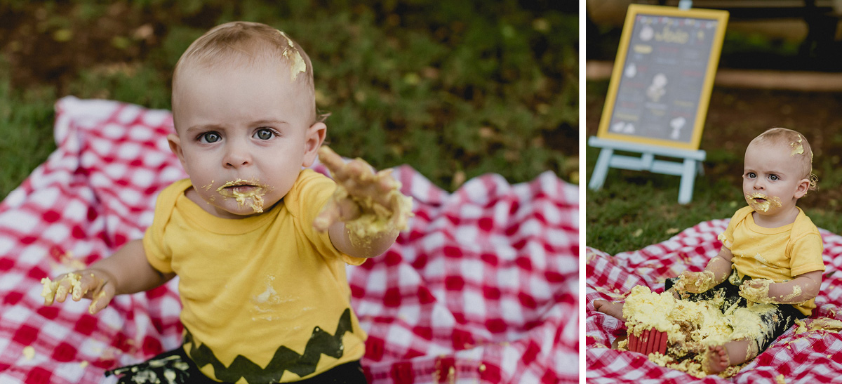 se divertindo no ensaio smash the cake