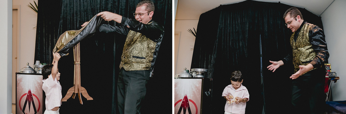 se divertindo com o magico