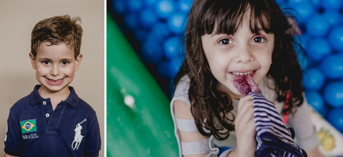 chupando sorvete na piscina de bolinhas