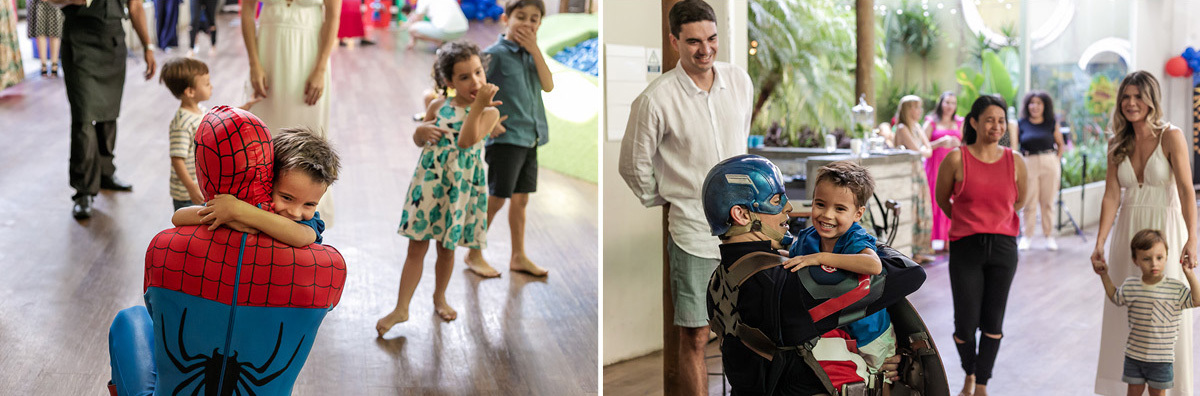 fotos do aniversário de 4 anos do Gabriel com o tema super heroes que aconteceu no buffet espaço entre folhas em moema zona sul sao paulo sp