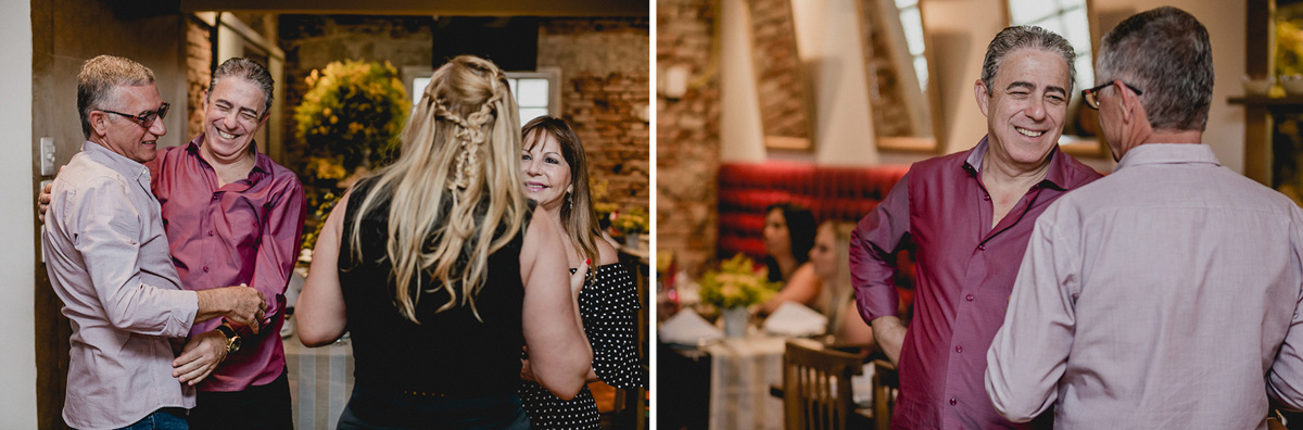 abracando a familia e recebendo os amigos na festa