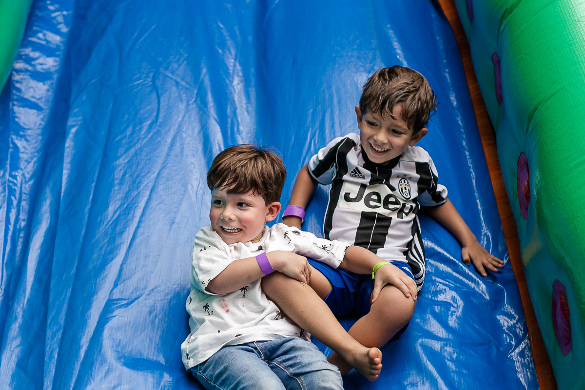fotografias do aniversário de 4 anos do leonardo e 2 anos do rafael com tema os 3 porquinhos no parque burle marx em sao paulo sp