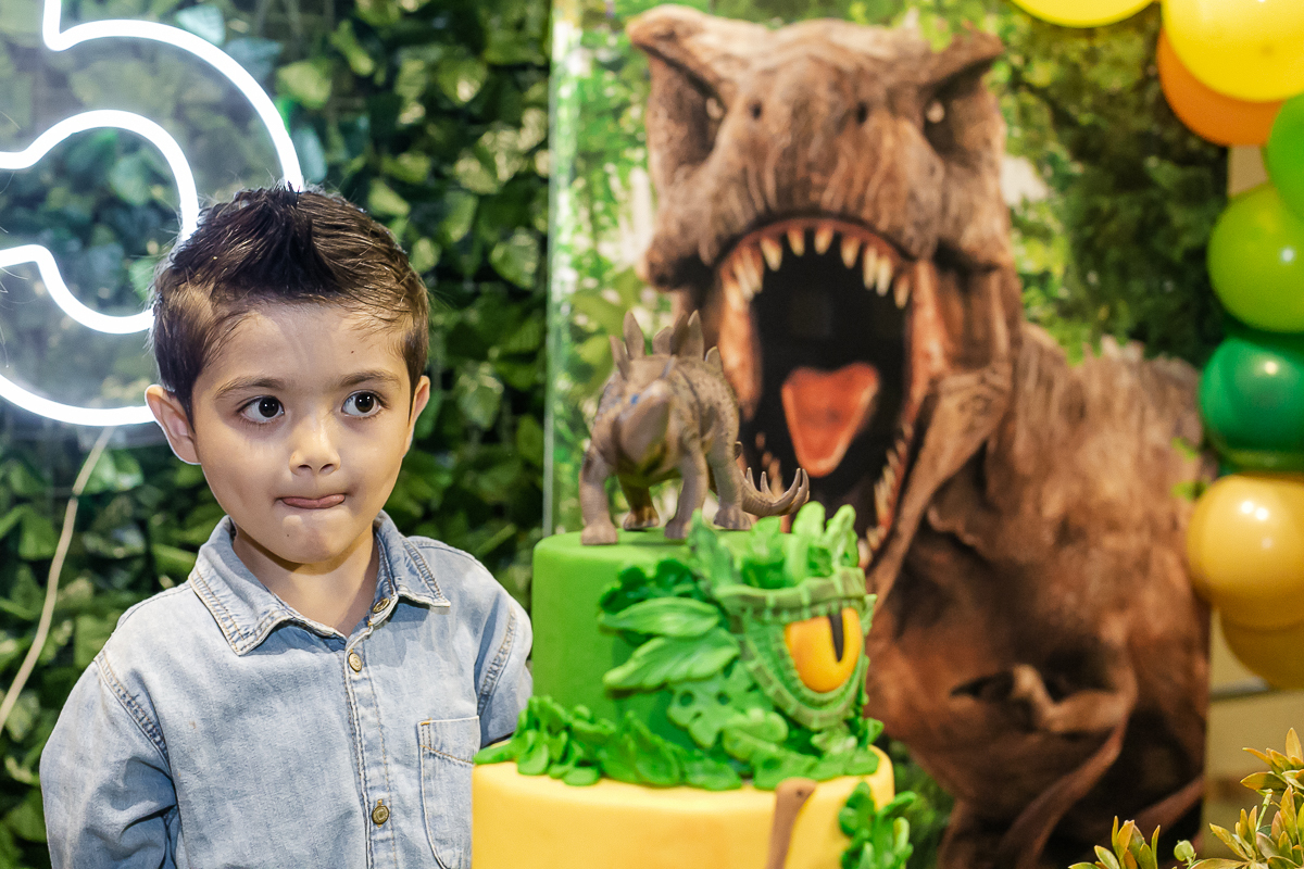 fotografias do aniversário de 5 anos do alexandre no buffet miniland unidade vila olimpia com o tema dinossauros