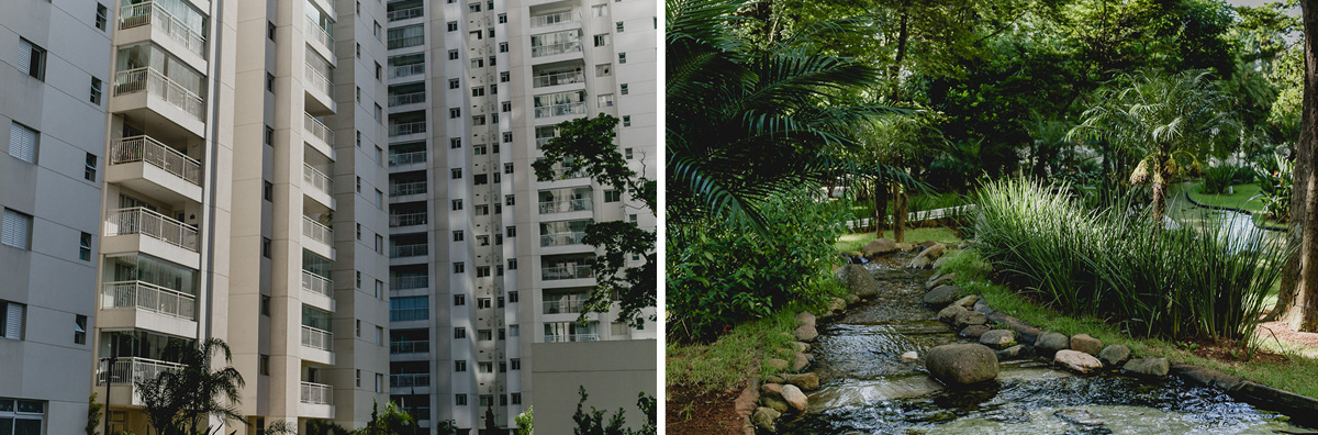 fachada do condominio e interior