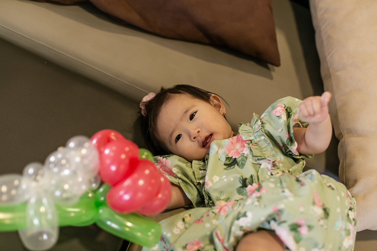 fotografias do aniversário de 1 ano da bianca com o tema jardim que aconteceu no salão de festas do condominio da familia