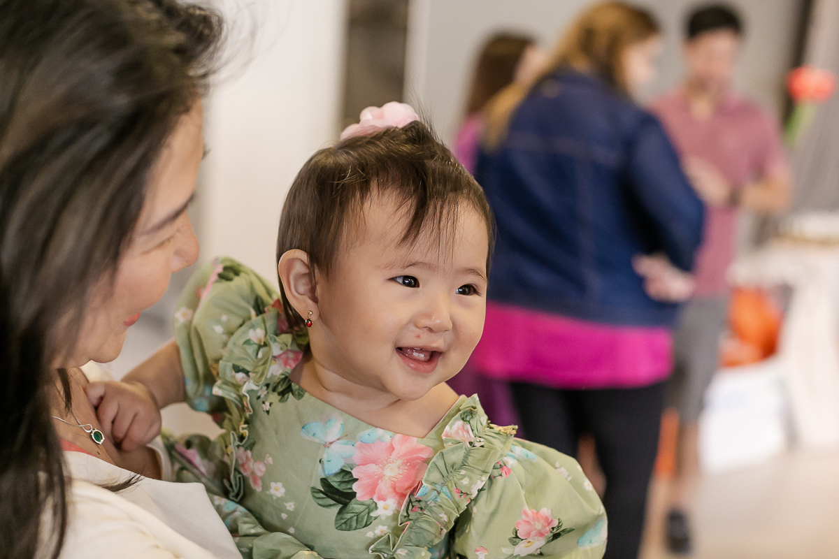 fotografias do aniversário de 1 ano da bianca com o tema jardim que aconteceu no salão de festas do condominio da familia