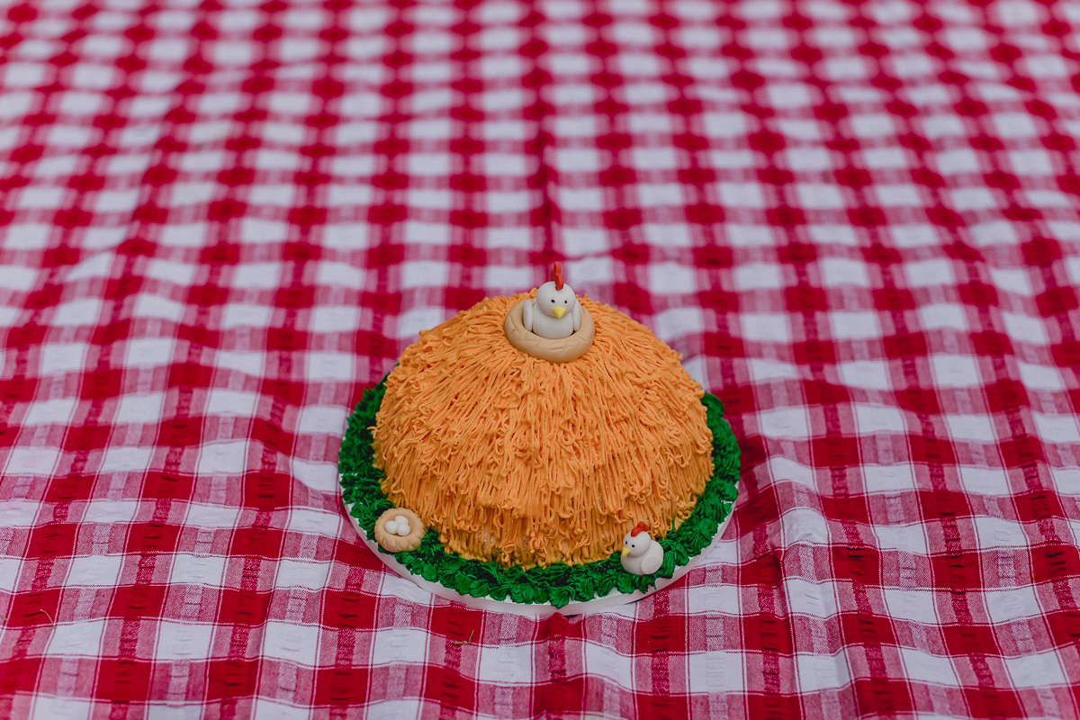 detalhe do bolo decorado para o smash the cake