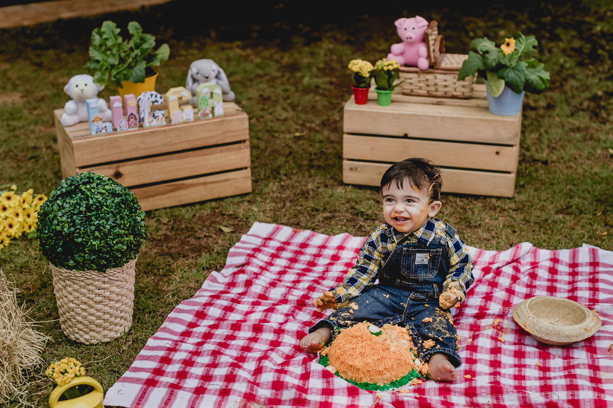 se divertindo no ensaio smash the cake