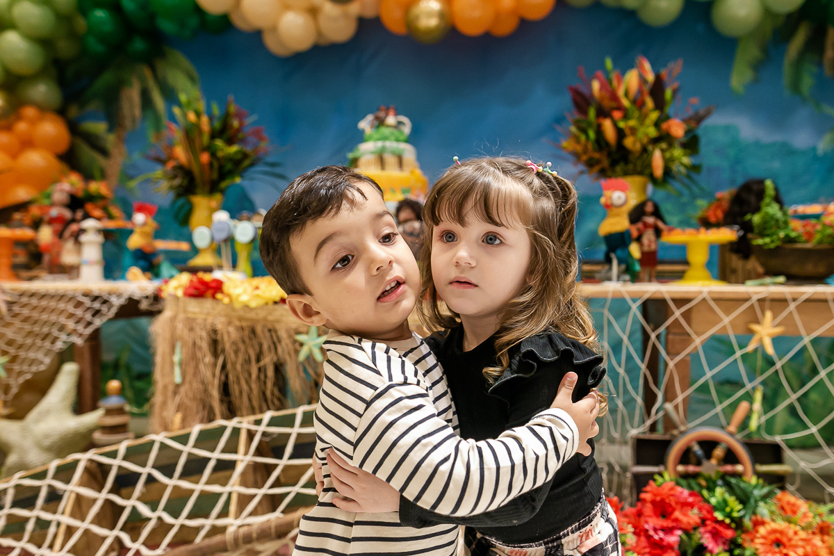 fotografias do aniversário de 3 anos do Pedro com o tema Moana no buffet spazio reale II em moema zona sul sao paulo sp