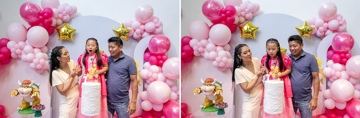 fotografias do aniversário de 7 anos da liz com o tema super mario e princesa no buffet espaço entre folhas em moema zona sul sao paulo sp