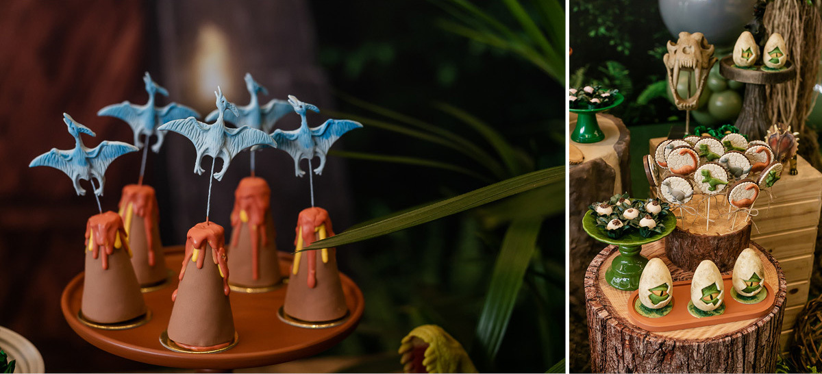 fotos do aniversário de 5 anos do bernardo com o tema jurassic world no buffet estação diversão em alphaville sp