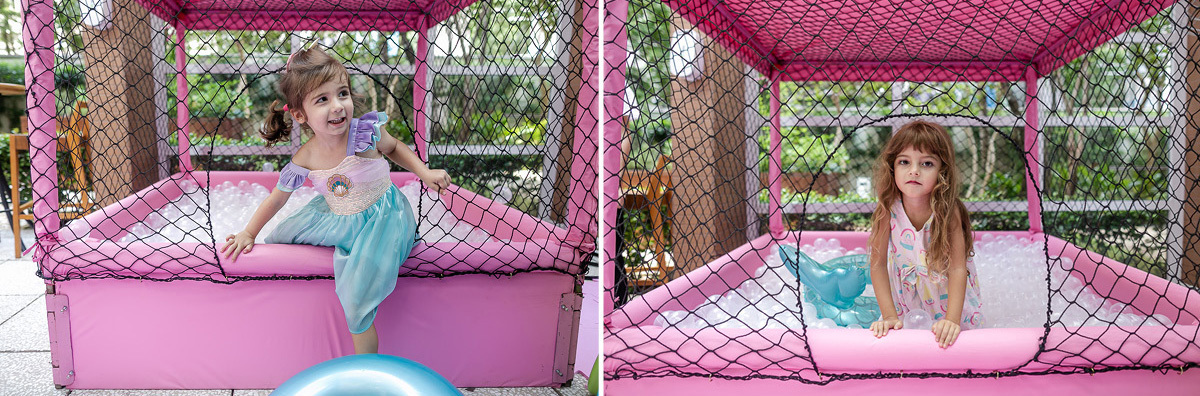 fotografias do aniversário de 3 anos da isabel com o tema pequena sereia no condominio da familia na vila olimpia zona sul sao paulo sp