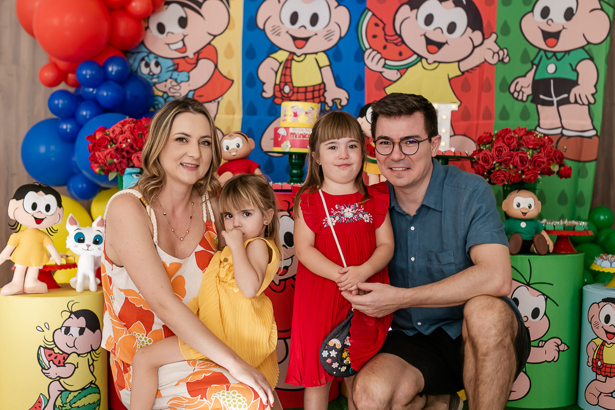 fotografias do aniversário de 5 anos da Isabel com o tema turma da monica no condominio da familia zona sul sao paulo sp