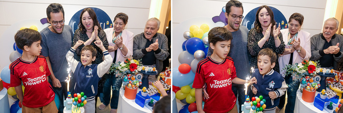 fotografias do aniversário de 6 anos do gabriel com o tema among us no condominio da familia no itaim bibi zona sul sao paulo sp