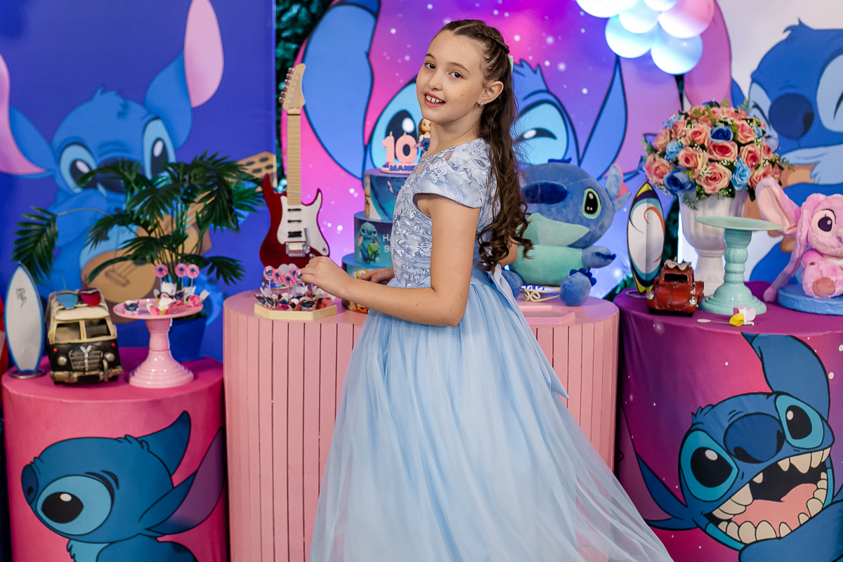 fotografias do aniversário de 10 anos da Manuela com o tema lilo e stitch no buffet kid recanto unidade de santana zona norte de sao paulo sp