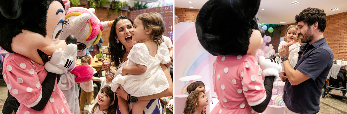 fotografias do aniversário de 4 anos da beatriz e 2 anos da isabela com o tema minnie rosa no buffet engenho moema zona sul sao paulo sp