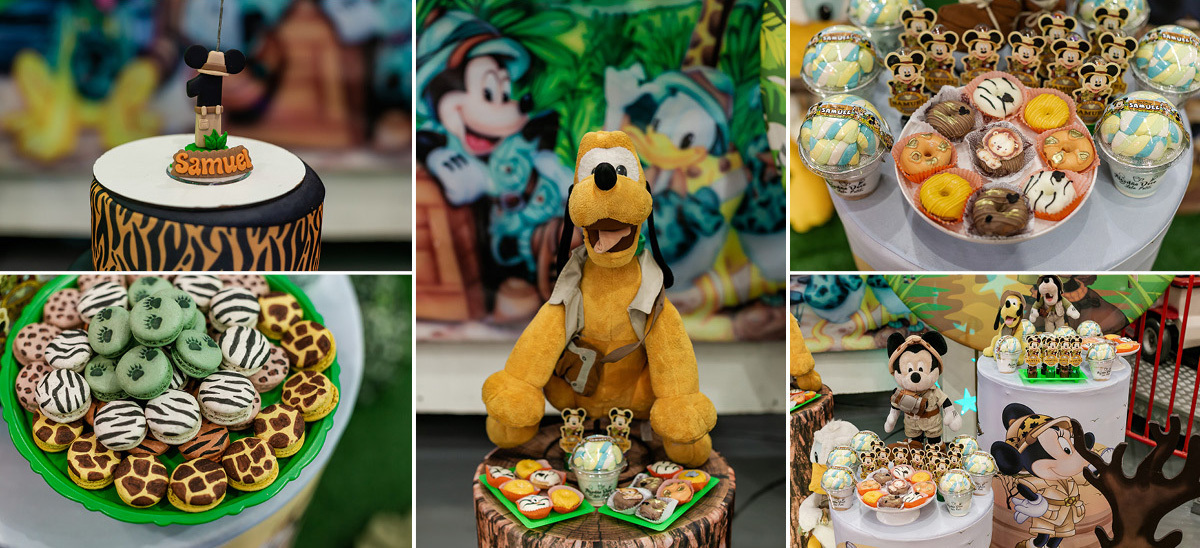 fotografias do aniversário de 1 ano do Samuel com o tema mickey safari no buffet festa no parque na zona leste de sao paulo sp