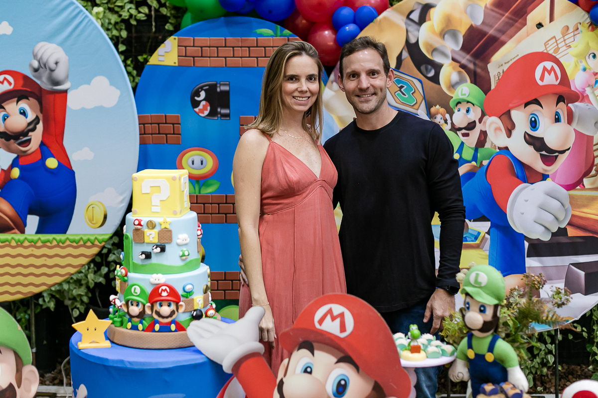 fotografias do aniversário de 5 anos do Pedro com o tema mario bros no buffet espaço la vem o sol unidade vila olimpia zona sul sao paulo sp