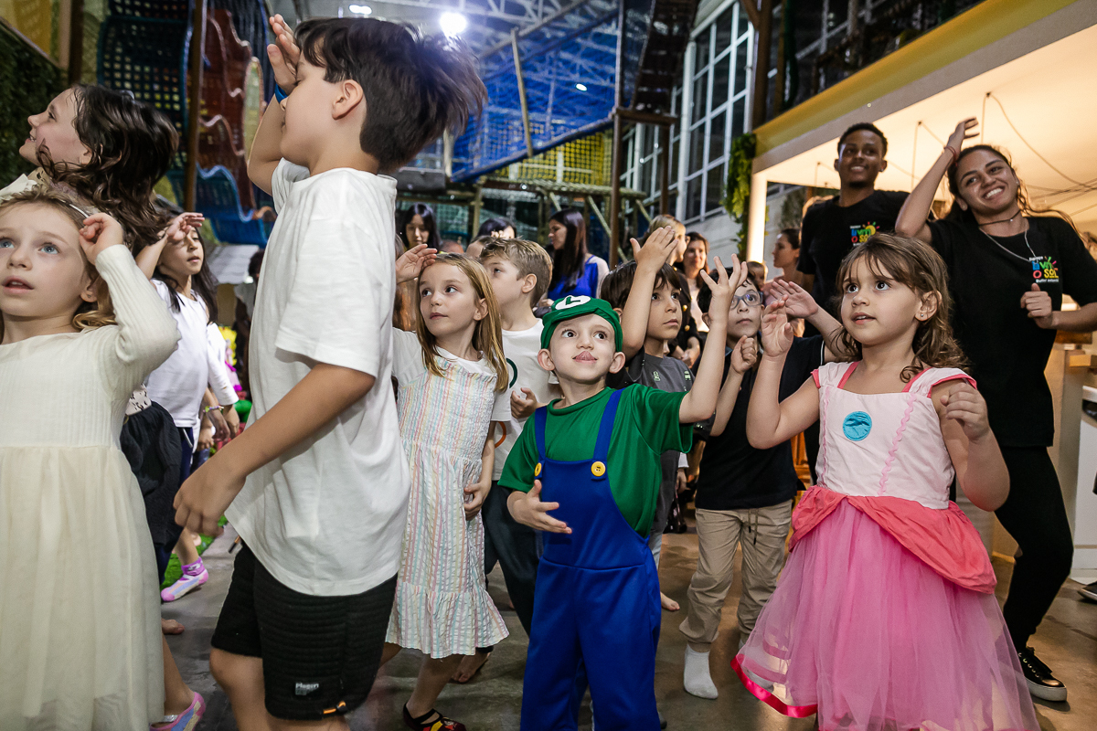fotografias do aniversário de 5 anos do Pedro com o tema mario bros no buffet espaço la vem o sol unidade vila olimpia zona sul sao paulo sp