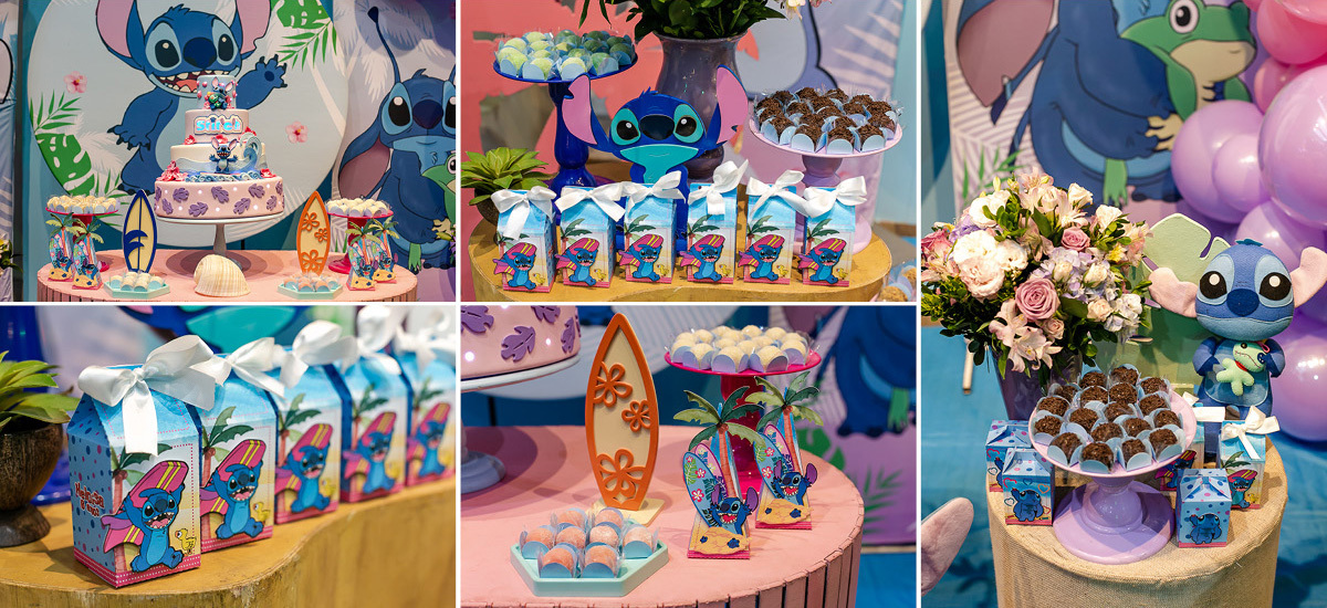 fotografias do aniversário de 6 anos da Heloísa com o tema lilo e stitch no buffet espaço entre folhas em moema zona sul sao paulo sp