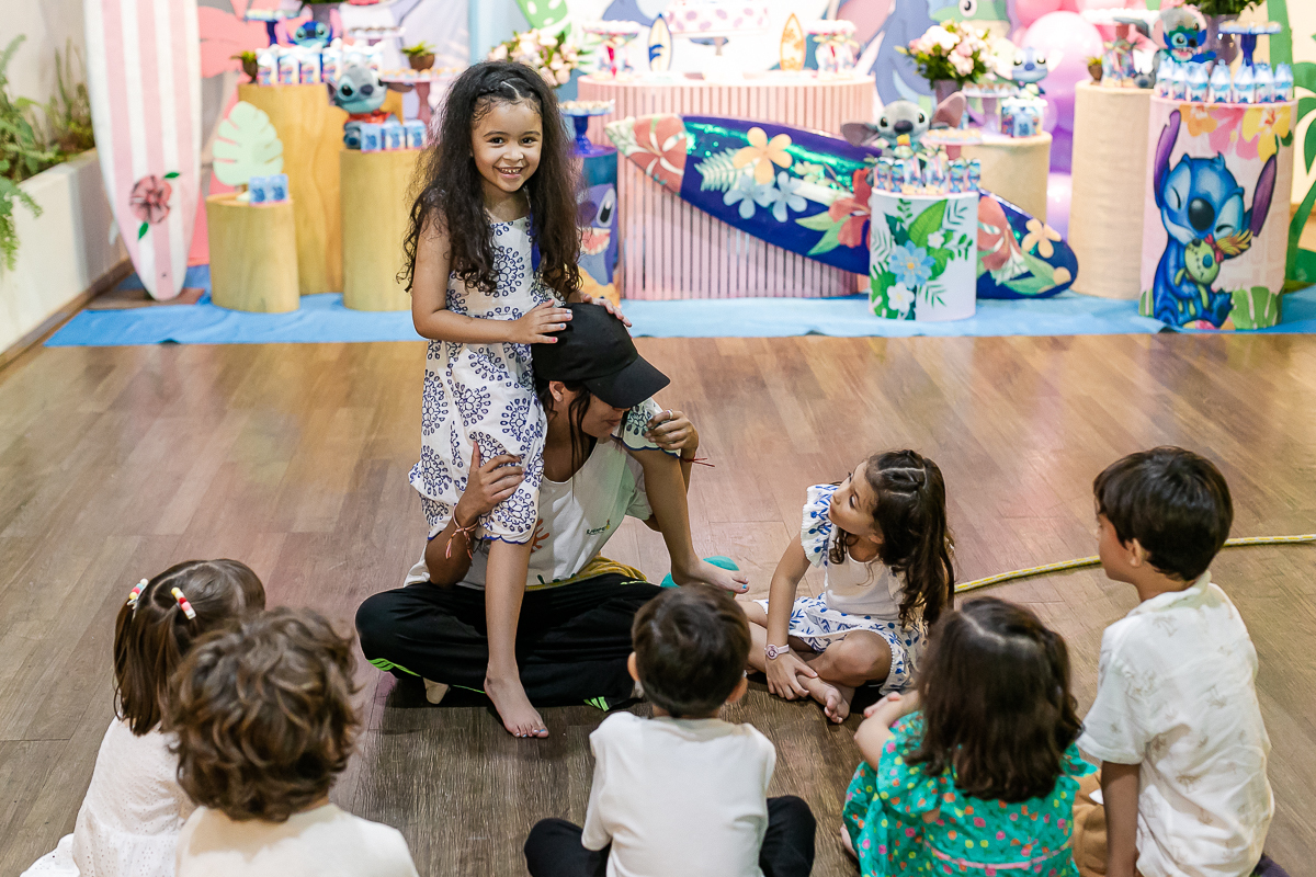 fotografias do aniversário de 6 anos da Heloísa com o tema lilo e stitch no buffet espaço entre folhas em moema zona sul sao paulo sp