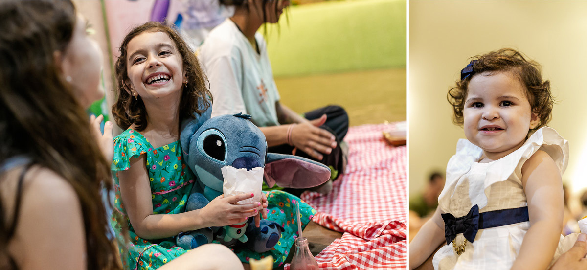 fotografias do aniversário de 6 anos da Heloísa com o tema lilo e stitch no buffet espaço entre folhas em moema zona sul sao paulo sp