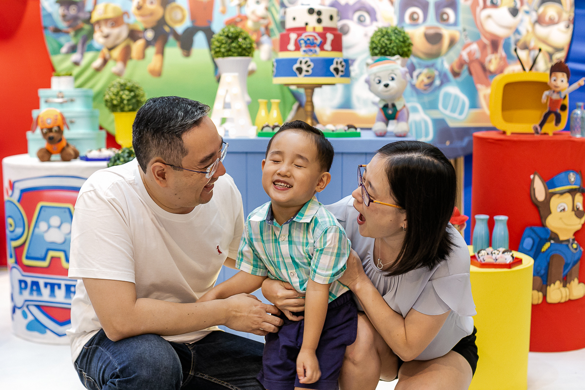 fotografias do aniversário de 4 anos do Arthur com o tema patrulha canina no buffet vip kids no campo belo zona sul sao paulo sp
